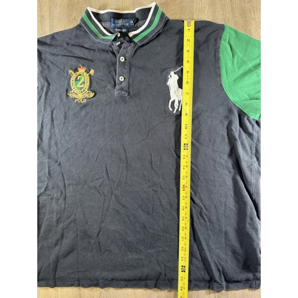 Polo Ralph Lauren Big Pony Colorblock Polo Shirt Men's XXL Custom Slim Fit Crest
